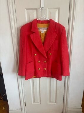 Vintage coral pinky red Escada blazer with gold buttons * accepting offers